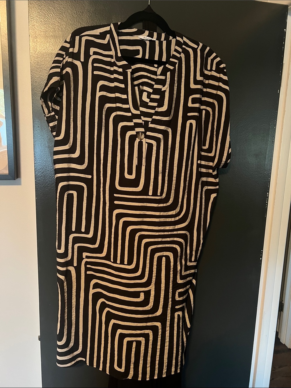 Reitmans Black and White Geometric Midi Dress